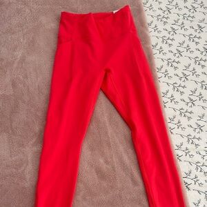 Vibrant Coral High-Waisted Leggings